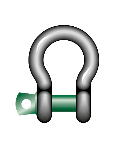 Green Pin Bow Shackle SC